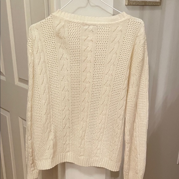 vintage Cream Cable Knit Cardigan - Picture 4 of 6